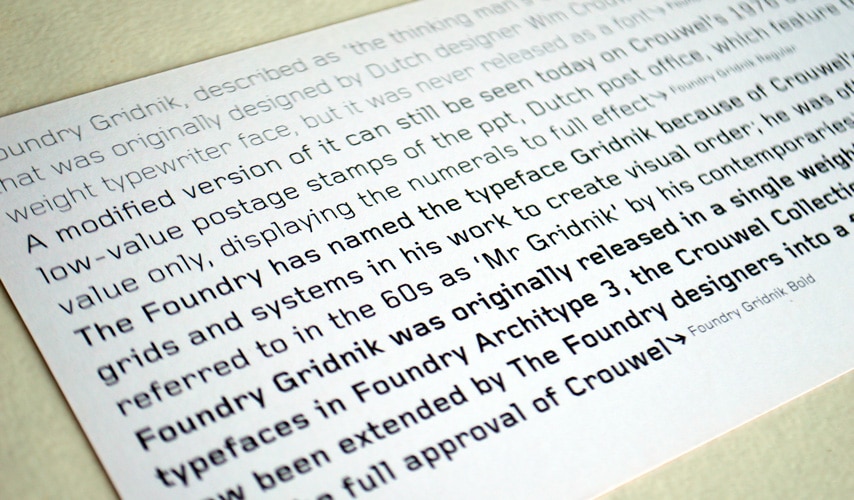 Foundry Gridnik flyer reverse text.