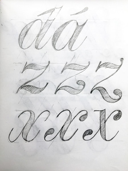 David’s Foundry Tiento ‘a, z, and x’ sketches.