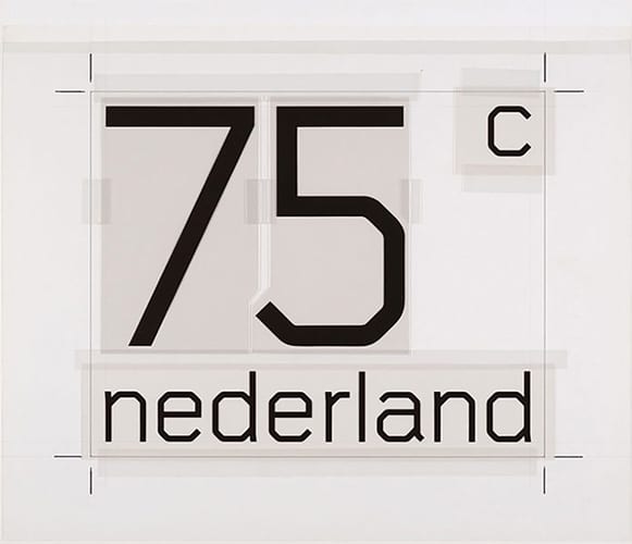 Wim Crouwel’s artwork ready for the Dutch Postage Stamps.