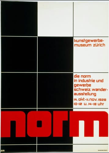 Ballmer, ‘Norm’, poster for an exhibition of Swiss Kunstgewerbemuseum Zürich, 1928.