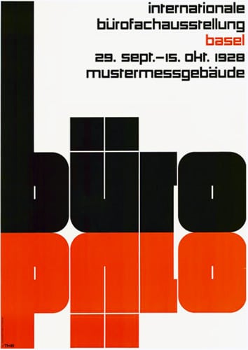 Ballmer, ’büro‘, poster for a Basel office design exhibition, 1928.