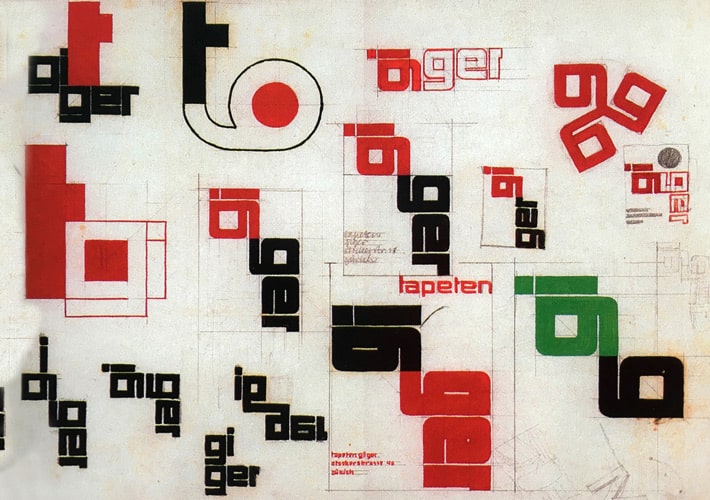 Theo Ballmer’s ‘Tapeten Giger’ logo designs from 1931.