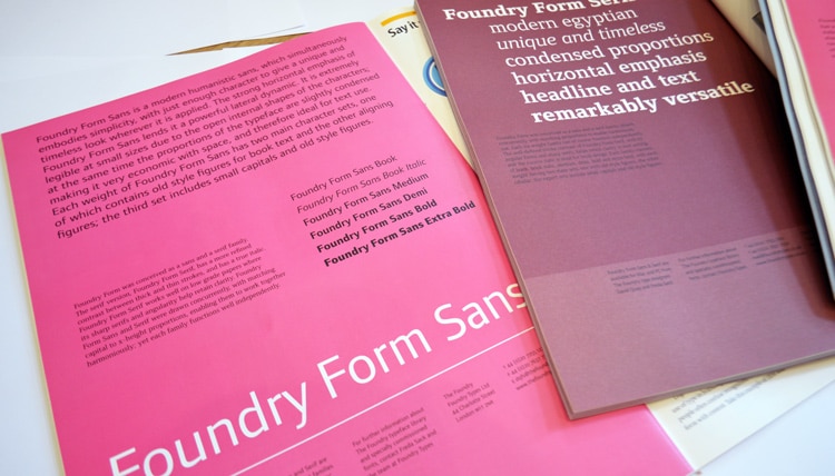 Foundry Form Sans and Serif Grafik and Eye journals.
