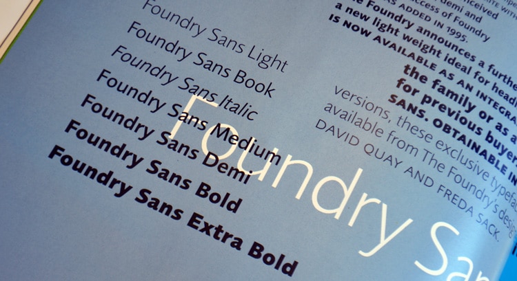 Foundry Sans, Eye 23 – Winter 1996, p.22.