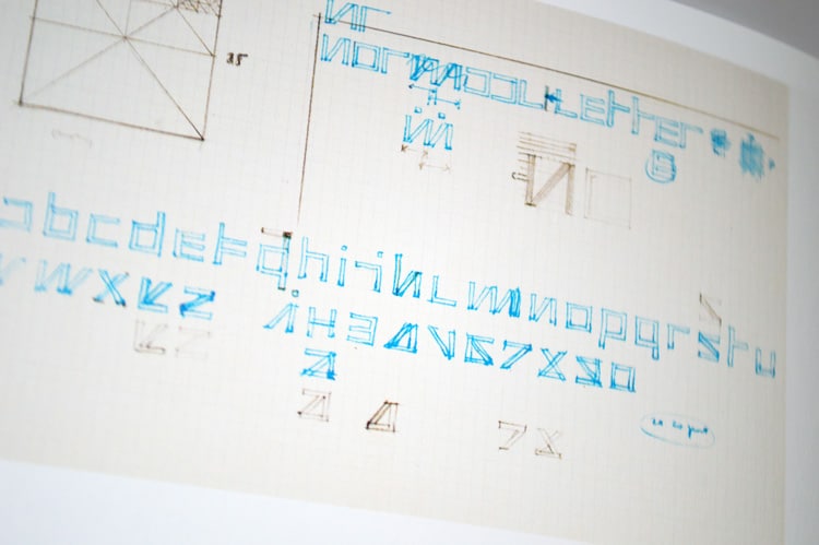 Wim Crouwel’s original development sketches for New Alphabet.