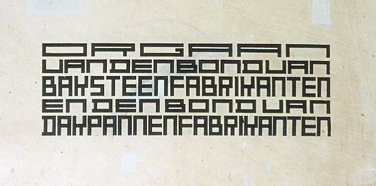 Van Doesberg’s lettering for the Klei magazine 1919.