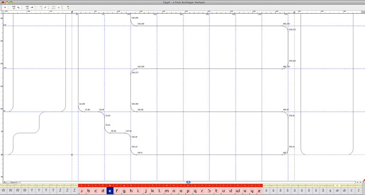 Architype Vierkant, ‘in progress’ grid.