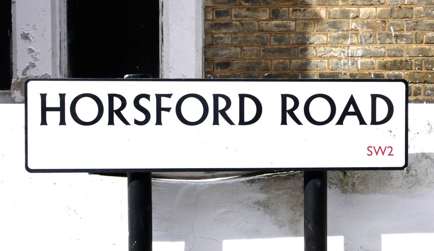 Street name set in Berthold Wolpe’s Albertus