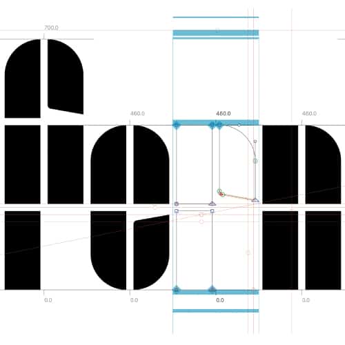 Development of the ‘fernhout’ typeface.