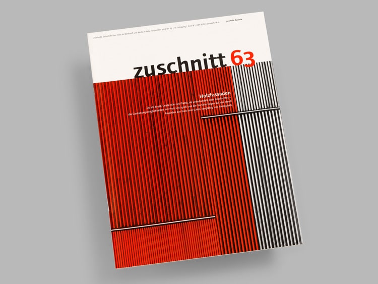 Zuschnitt – Architecture and timber building magazine. Designed by Atelier Andrea Gassner using Foundry Journal.