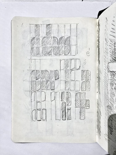 David’s pencil sketch for the ‘Fernhout’ figures.