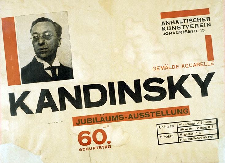 Herbert Bayer poster for Kandinsky zum 60. Geburtstag from 1926