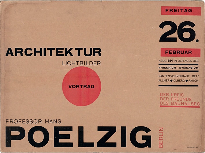 Herbert Bayer’s poster for Professor Hans Poelzig in 1926