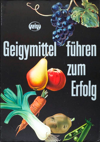 Geigymittel führen zum Erfolg, a Geigy poster designed by Willi Günthart-Maag, ca 1950