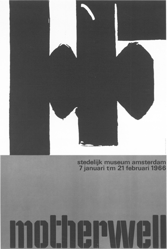 Wim Crouwel’s poster for the Stedelijk Museum’s Robert Motherwell exhibition, 1966.