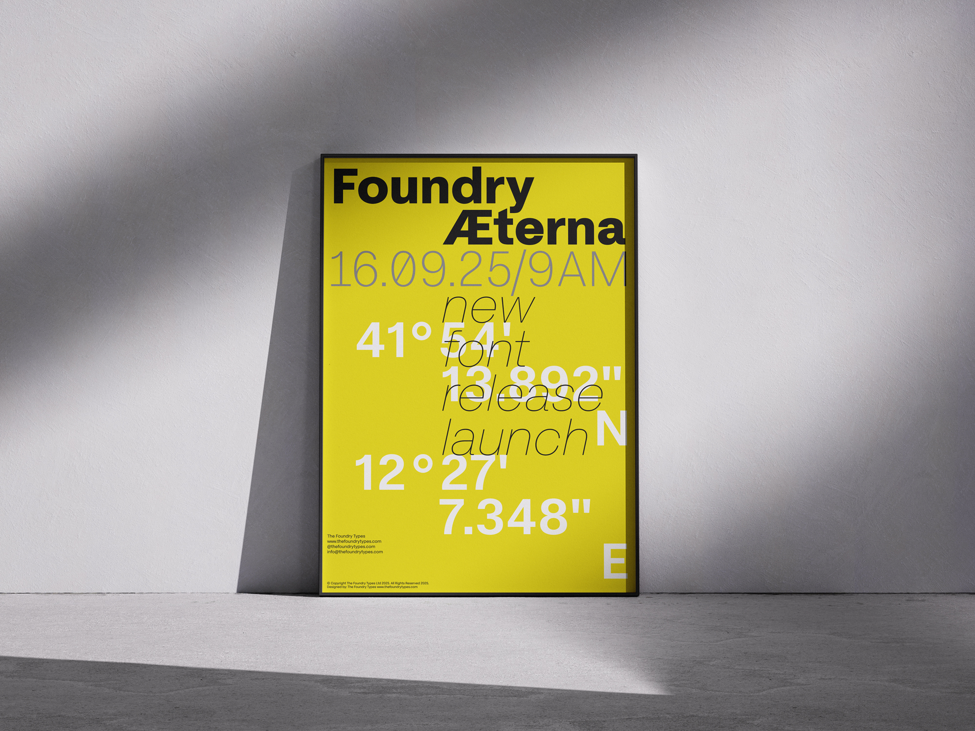 Foundry Aeterna poster, designed by Stuart de Rozario/The Foundry Types.